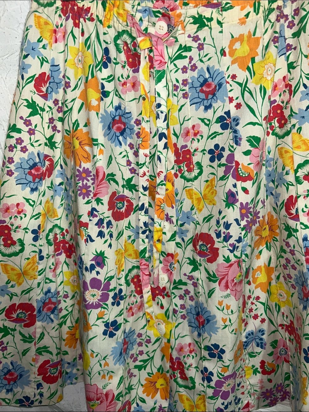 HUnter Vintage  White Floral A-Line Skirt with Multicolor Print size 6 - Picture 3 of 12